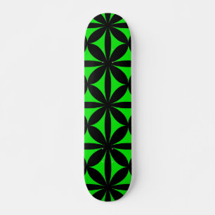 Awesome Black and Green Modern / Retro Print Skateboard