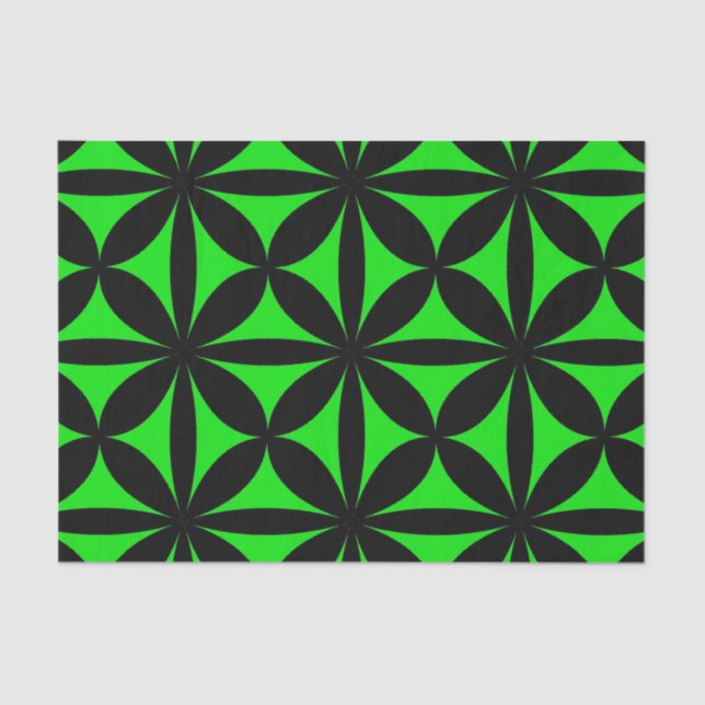 Awesome Black and Green Modern / Retro Print  Tissue Paper (Front)