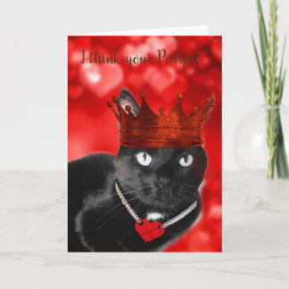 Awesome Black Cat Valentine -- Holiday Card