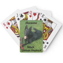 Awesome Black German Shepherd Playing Cards