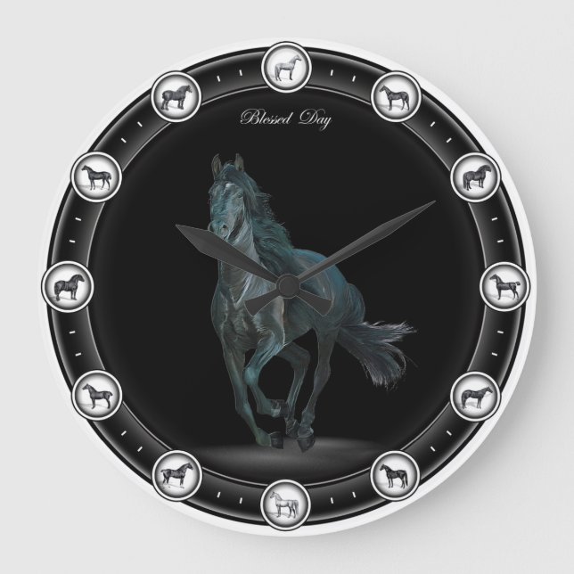 Awesome Black Horse Clocks . (Front)