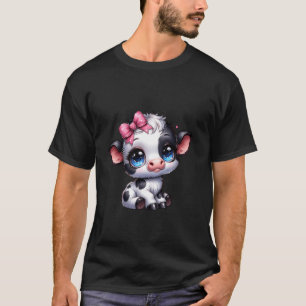Awesome Black & White Cow Holding Heart Pink Coque T-Shirt