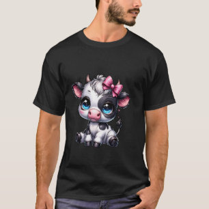 Awesome Black & White Cow Holding Heart Pink Coque T-Shirt