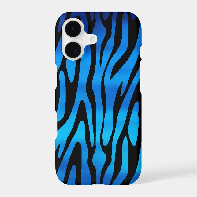 Awesome Blue and Black Zebra Stripes Pattern (Back)