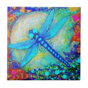 Awesome Blue Dragonfly by Sharles Tile