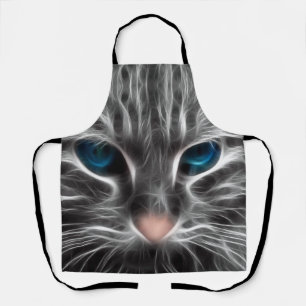 Awesome Blue Eyed Cat Face Apron