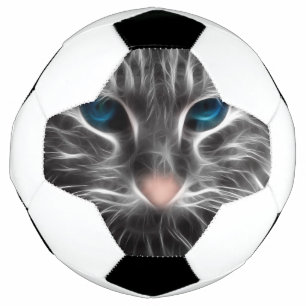 Awesome Blue Eyed Cat Face Football