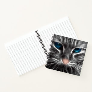 Awesome Blue Eyed Cat Face Notebook