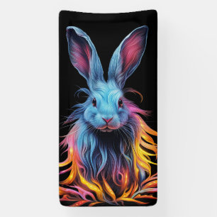 Awesome Blue Rabbit on Fire  Banner