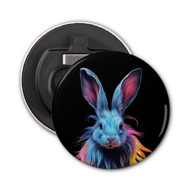 Awesome Blue Rabbit on Fire  Bottle Opener (Front)