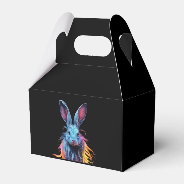 Awesome Blue Rabbit on Fire  Favour Box (Front Side)