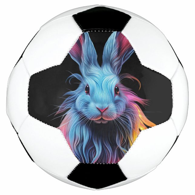 Awesome Blue Rabbit on Fire  Football (Front)