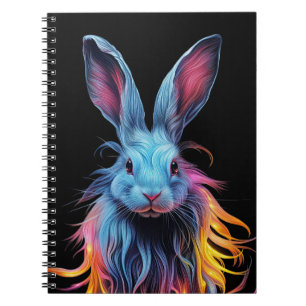 Awesome Blue Rabbit on Fire Notebook