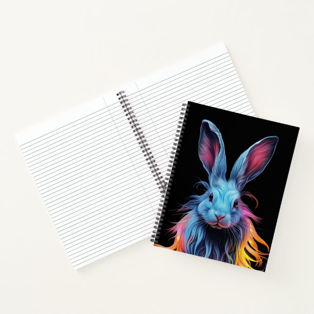 Awesome Blue Rabbit on Fire  Notebook (Inside)