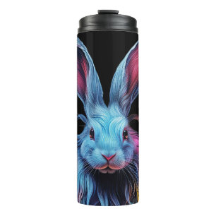 Awesome Blue Rabbit on Fire  Thermal Tumbler