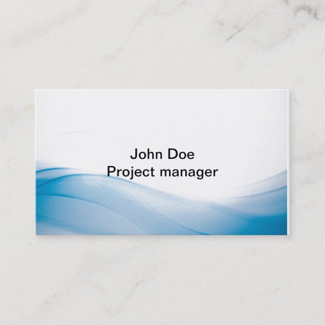 Awesome blue wave business card template (Front)