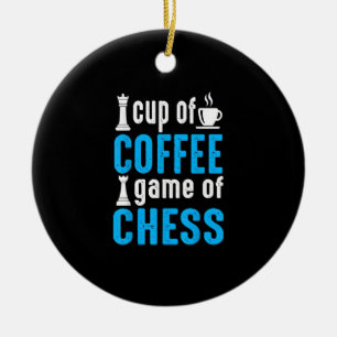 Awesome Board Game - Cup Of Coffee Game Of Chess Ceramic Tree Decoration