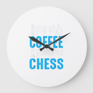 Awesome Board Game - Cup Of Coffee Game Of Chess Large Clock