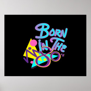 Awesome Born in the 80s Cool Age Abstract Poster
