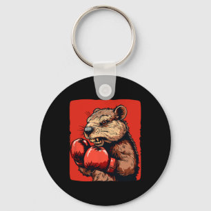 Awesome Boxing Beaver With Gloves For Sports Fans Key Ring
