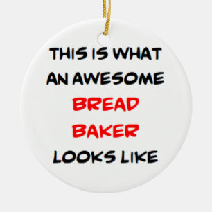 awesome bread baker ceramic tree decoration