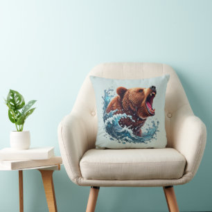 Awesome brown bear cabin lovers pillow