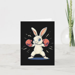 Awesome Bunny With Boxing Gloves For Easter Lovers Card