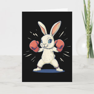 Awesome Bunny With Boxing Gloves For Easter Lovers Card