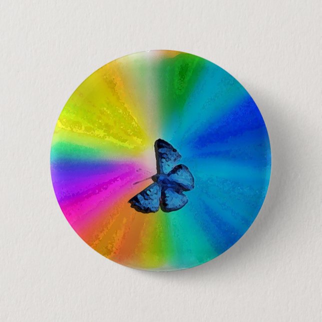 awesome butterfly 6 cm round badge (Front)