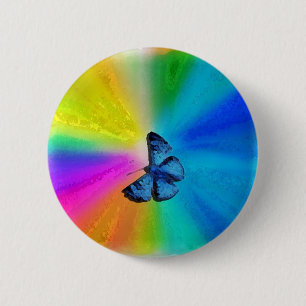 awesome butterfly 6 cm round badge