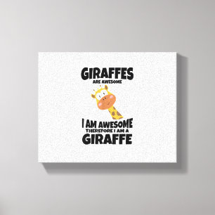 Awesome Cartoon I am a Giraffe Shirt for Giraffe L Canvas Print