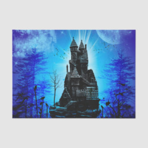 Awesome castle in the night with moon and stars tissue paper
