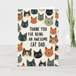 Awesome Cat Dad Faces Card