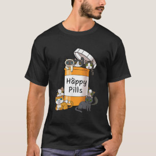 Awesome Cat  Kitty Lovers Happy Pills  T-Shirt