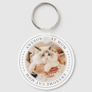 Awesome Cat Mum Since 20XX Classic Simple Photo Key Ring