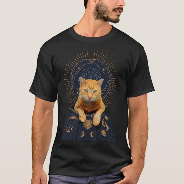Awesome Cat Tarot Card Reading Cartomancy Tarot Ca T-Shirt (Front)