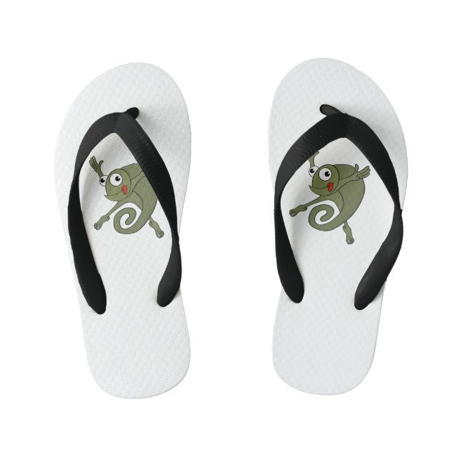Awesome Chameleon Kid's Flip Flops (Footbed)