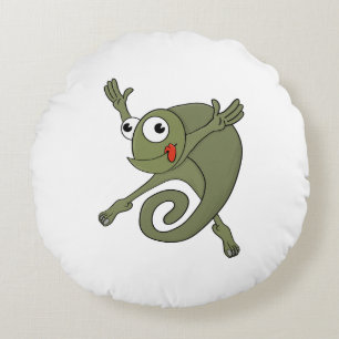 Awesome Chameleon Round Cushion