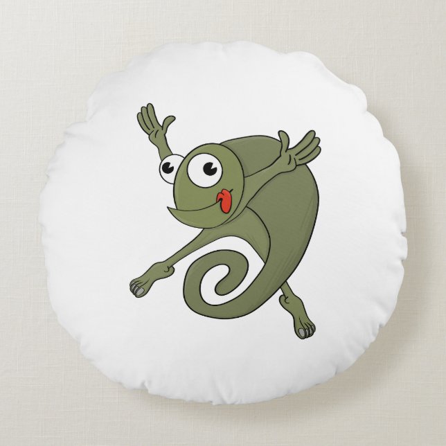 Awesome Chameleon Round Cushion (Front)