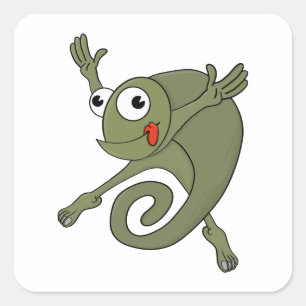 Awesome Chameleon Square Sticker