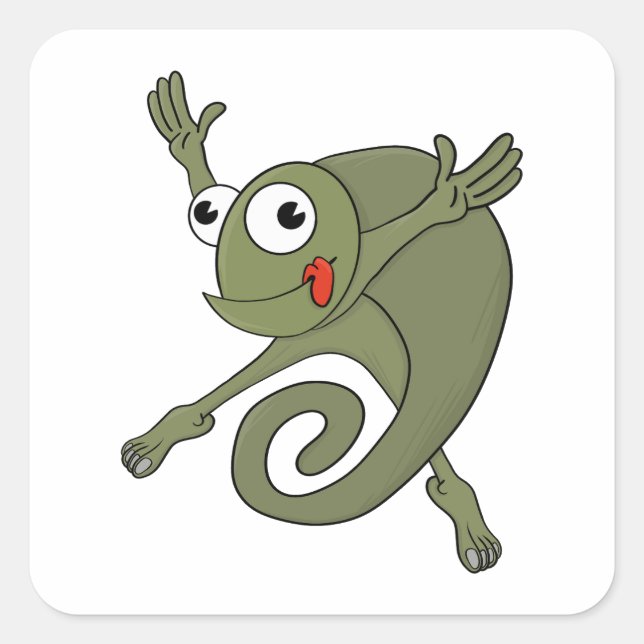 Awesome Chameleon Square Sticker (Front)