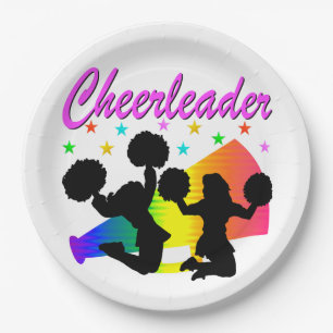 AWESOME CHEERLEADER MEGAPHONE DESIGN PAPER PLATE