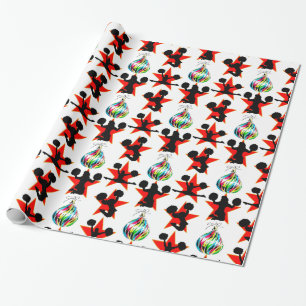 AWESOME CHEERLEADING CHRISTMAS DESIGN WRAPPING PAPER
