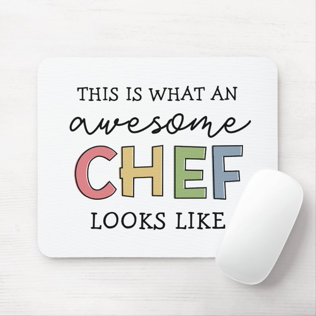 Awesome Chef Gifts | Best Chef Ever Funny Gift Mouse Mat (With Mouse)