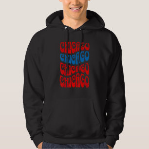 Awesome Chicago Illinois Groovy Retro Distressed 1 Hoodie