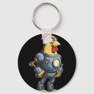 Awesome Chicken Robot For Future Animals Lovers Key Ring