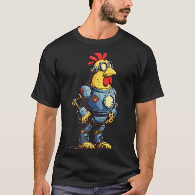 Awesome Chicken Robot For Future Animals Lovers  T-Shirt (Front)