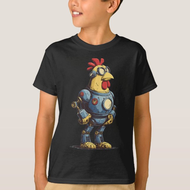 Awesome Chicken Robot For Future Animals Lovers  T-Shirt (Front)