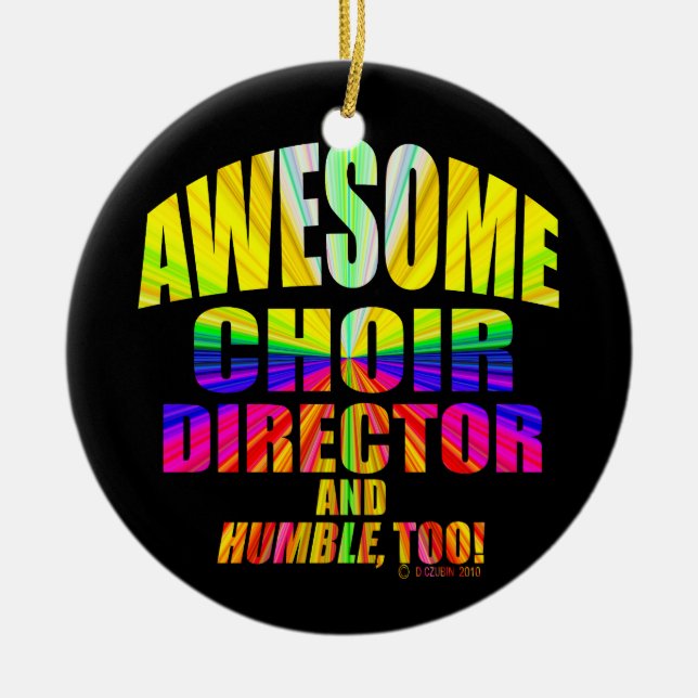 Awesome Choir Director Starburst Ceramic Tree Decoration (Front)