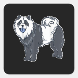 Awesome Chow Chow Dog And Panda Bear, Dog & Panda Square Sticker